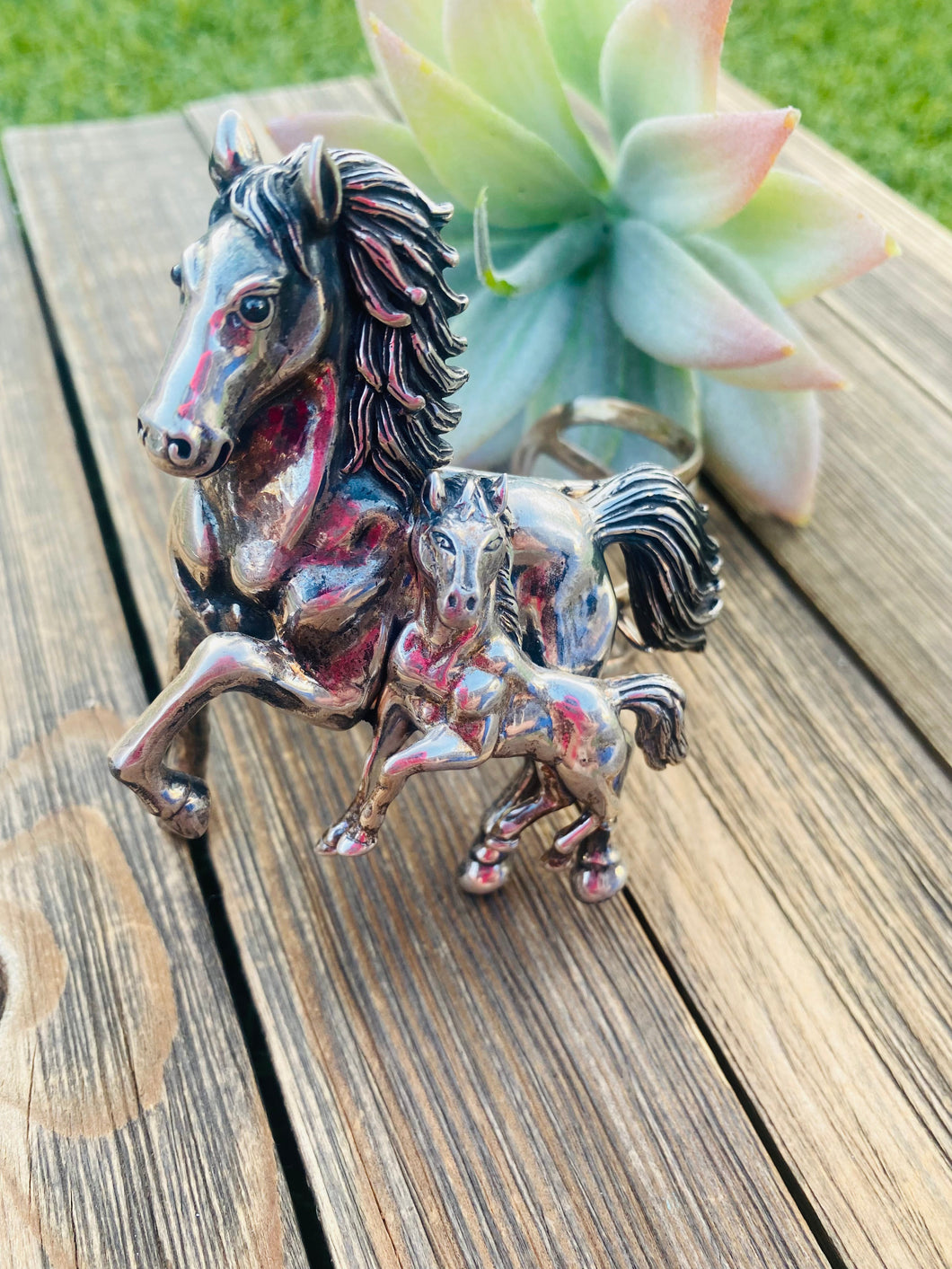Handmade Sterling Silver Horse Cuff Bracelet