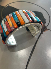 Load image into Gallery viewer, Navajo Sterling Silver &amp; Multi Stone Cuff Bracelet