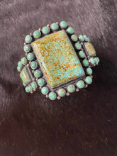 Load image into Gallery viewer, Anthony Skeets Navajo Turquoise &amp; Sterling Silver Cuff Bracelet Signed