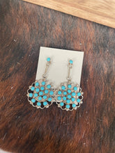 Load image into Gallery viewer, Zuni Turquoise Sterling Silver Dangle Earrings