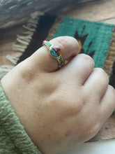 Load image into Gallery viewer, Navajo Sterling Silver &amp; Multi Stone Inlay Ring Size 6
