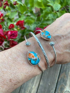 Navajo Sterling Silver &  Spice Floating Bracelet