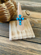 Load image into Gallery viewer, Handmade Turquoise &amp; Sterling Silver Cross Ring