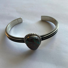 Load image into Gallery viewer, Navajo Turquoise And Sterling Silver Cuff Bracelet Signed