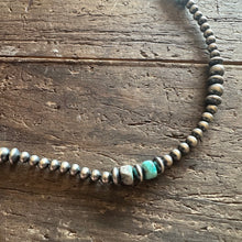 Load image into Gallery viewer, *AUTHENTIC* Navajo Sterling Silver Pearl Turquoise Beaded Necklace 16 Inch
