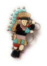 Load image into Gallery viewer, Old Pawn Zuni Multi Stone &amp; Sterling Silver Inlay Kachina Pin/Pendant