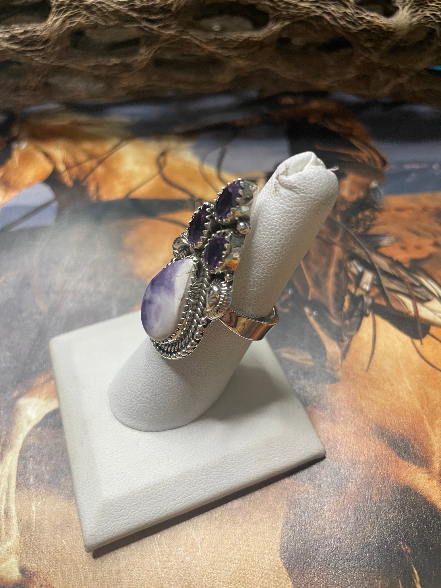 Amethyst deals adjustable ring