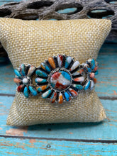 Load image into Gallery viewer, Navajo Multi Stone Spice And Sterling Silver Cluster Bracelet Cuff