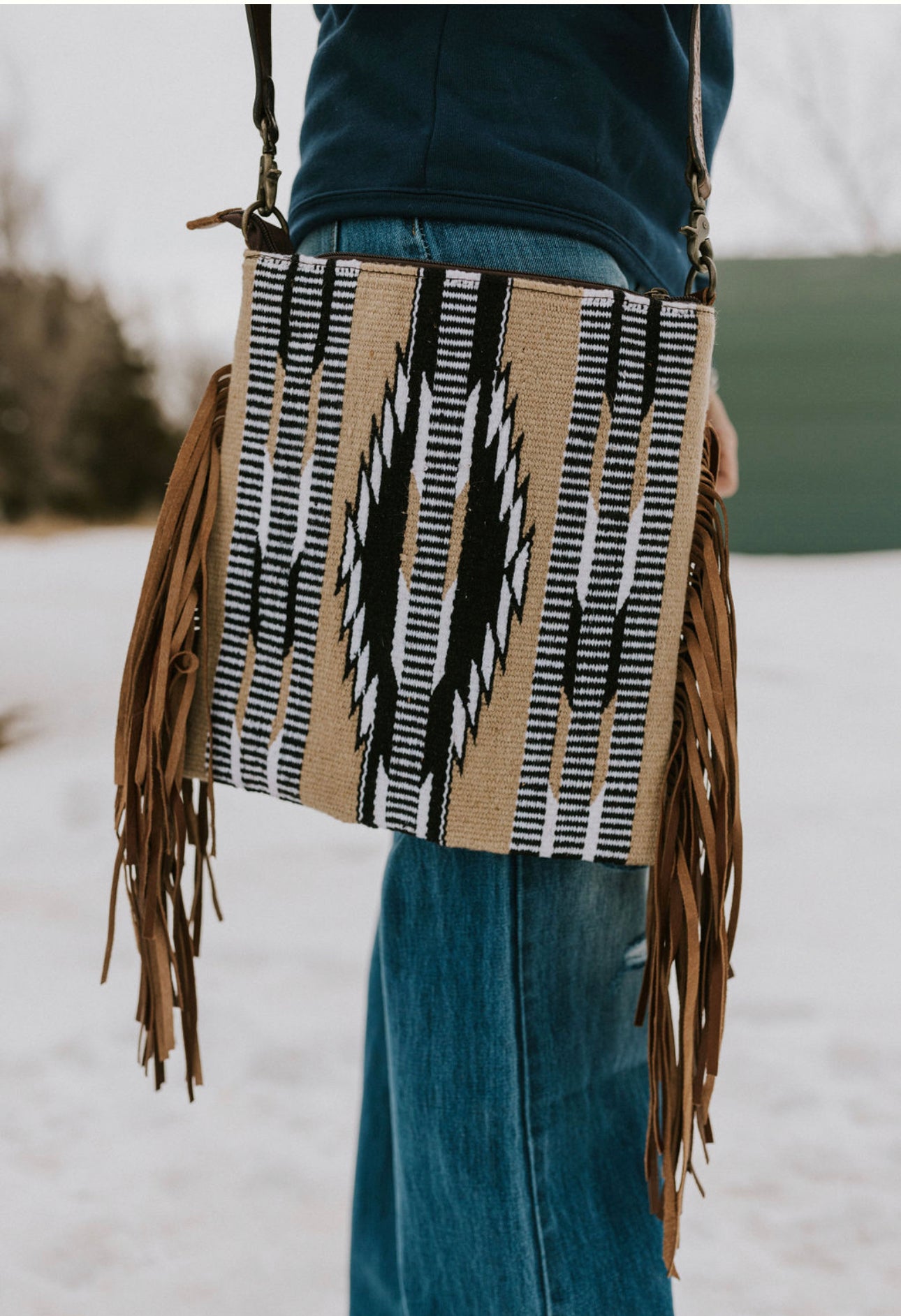 Cowhide Crossbody With Fringe – Amanda Radke