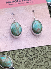 Load image into Gallery viewer, Navajo Sterling Silver  Royston  Turquoise Necklace and Earring Set