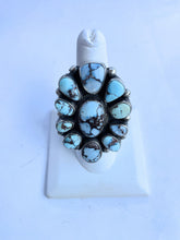 Load image into Gallery viewer, Navajo Sterling Silver And Golden Hills Turquoise Ring Size 7.5 By B Johnson