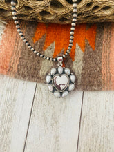 Load image into Gallery viewer, Handmade Sterling Silver, Pearl &amp; Wild Horse Heart Cluster Pendant