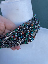 Load image into Gallery viewer, Navajo Sterling Silver &amp; Multi Stone Beaded Necklace 18”