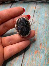 Load image into Gallery viewer, Old Pawn Navajo Sterling Silver &amp; Tibetan Turquoise Ring Size 8