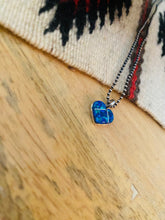 Load image into Gallery viewer, Zuni Sterling Silver &amp; Dark Blue Fire Opal Heart Pendant