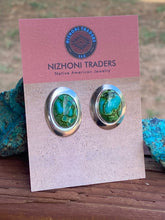 Load image into Gallery viewer, Handmade Sonoran Mountain Turquoise Sterling Silver Earrings