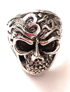 Handmade Sterling Silver Skull Ring Size 10.25