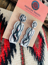 Load image into Gallery viewer, Navajo Sterling Silver Concho Dangle Earrings By Leander Tahe