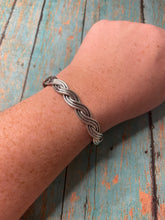 Load image into Gallery viewer, Navajo Sterling Silver Twisted Rope Adjustable Bracelet Cuff