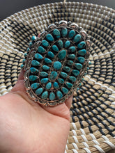 Load image into Gallery viewer, Navajo Sterling Silver &amp; Turquoise Statement Cuff Bracelet Signed