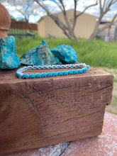 Load image into Gallery viewer, Sleeping Beauty Turquoise and Sterling Silver Link Bracelet
