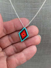 Load image into Gallery viewer, Handmade Sterling Silver Beaded Basket Weave Necklace 17”