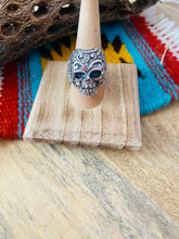 Load image into Gallery viewer, Handmade Sterling Silver Skull Ring Size 9