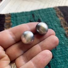Load image into Gallery viewer, Navajo Sterling Silver Pearl Stud Earrings 12mm