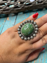 Load image into Gallery viewer, Old Pawn Navajo Sterling Silver &amp; Royston Turquoise Ring Size 9