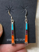 Load image into Gallery viewer, Turquoise Orange Spiny Dangle Straight Earrings