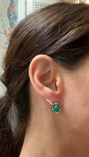 Load image into Gallery viewer, Colombian Emerald Necklace, Earrings and Ring Set in Sterling Silver dangles 1ct