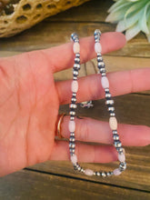 Load image into Gallery viewer, Navajo Sterling Silver Pearl &amp; Pink Opal Beaded Necklace 20 inch