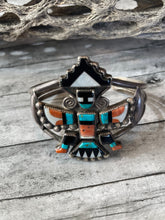 Load image into Gallery viewer, 1940’s Zuni Multi Stone &amp; Sterling Silver Cuff Bracelet