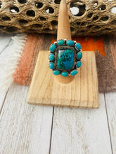 Load image into Gallery viewer, Handmade Sterling Silver, Azurite Malachite &amp; Turquoise Cluster Adjustable Ring