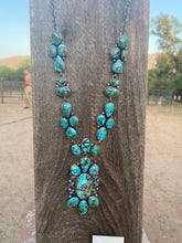 Load image into Gallery viewer, Kingman Web Turquoise Necklace set By Paul Livingston Signed