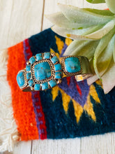 Load image into Gallery viewer, Navajo Old Pawn Vintage Turquoise &amp; Sterling Silver Cuff Bracelet