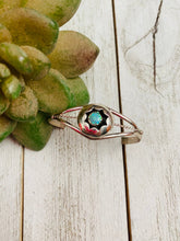 Load image into Gallery viewer, Navajo Sterling Silver &amp; Green Opal Baby Cuff Bracelet