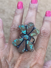 Load image into Gallery viewer, Navajo Jacqueline Sterling Silver Multi Turquoise &amp; Cluster ring size 10