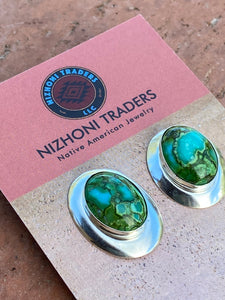 Handmade Sonoran Mountain Turquoise Sterling Silver Earrings
