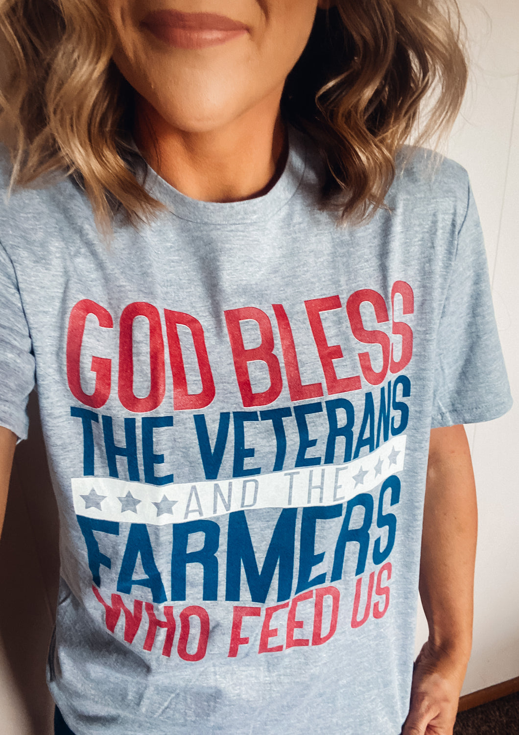 Tee - God Bless The Veterans & The Farmer Who Feeds Us