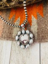 Load image into Gallery viewer, Handmade Sterling Silver, Pearl &amp; Wild Horse Heart Cluster Pendant