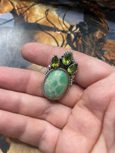 Load image into Gallery viewer, Handmade Variscite &amp; Peridot Adjustable Ring