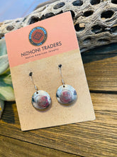 Load image into Gallery viewer, Navajo Hand Stamped Sterling Silver Concho Dangle Earrings
