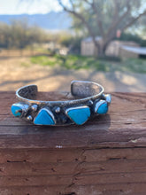 Load image into Gallery viewer, Zuni Royston Turquoise Sterling Silver cuff By Jude Candeleria