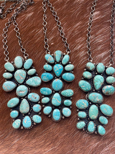 Navajo Sterling Silver Turquoise Necklace By Sheila Becenti