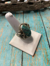 Load image into Gallery viewer, Old Pawn Navajo Sterling Silver &amp; Turquoise Ring Size 9.5