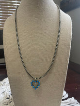 Load image into Gallery viewer, Zuni Sterling Silver &amp; Blue Fire Opal Heart Pendant