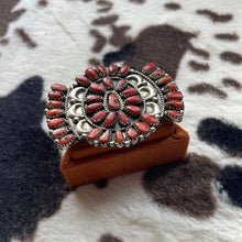Load image into Gallery viewer, Navajo  Coral &amp; Sterling Silver Ring Size 8 Signed