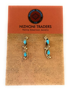 Zuni Sterling Silver & Turquoise Post Earrings