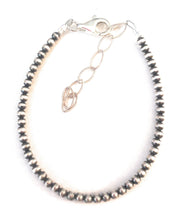 Load image into Gallery viewer, Navajo Sterling Silver Pearl 3mm Beaded Bracelet
